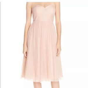 Jenny Yoo Collection Blush Pink Strapless Tulle Mini Dress Size 6